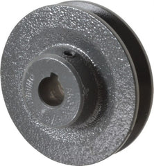 Browning - 5/8" Bore, 15/16 Long, 3.45" Outside Diam, Finished Bore Single Groove V Belt Sheave - 21/32" Wide, 2.86" Pitch Diam of 3L Belt, 3.2" Pitch Diam of 4L Belt - Exact Tooling