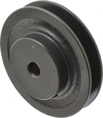 Browning - 1/2" Bore, 1-5/32 Long, 3.95" Outside Diam, Finished Bore Single Groove V Belt Sheave - 3/4" Wide, 3.36" Pitch Diam of 3L Belt, 3.7" Pitch Diam of 4L Belt - Exact Tooling