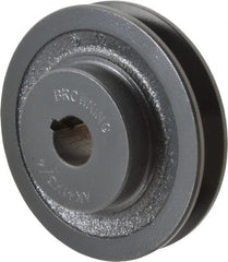 Browning - 3/4" Bore, 1-5/32 Long, 3.95" Outside Diam, Finished Bore Single Groove V Belt Sheave - 3/4" Wide, 3.36" Pitch Diam of 3L Belt, 3.7" Pitch Diam of 4L Belt - Exact Tooling