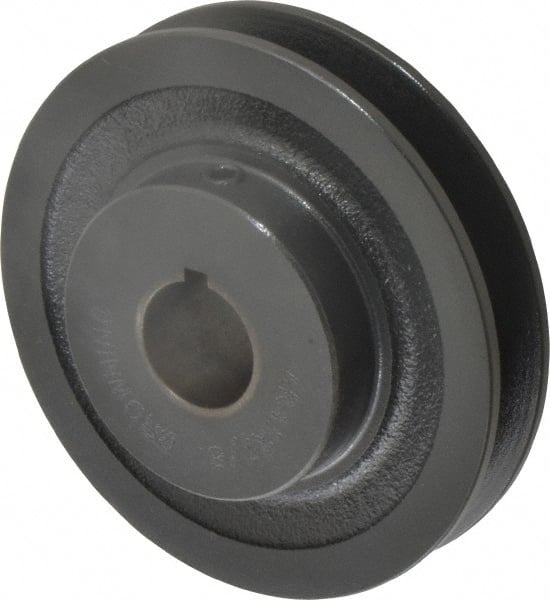 Browning - 7/8" Bore, 1-5/32 Long, 3.95" Outside Diam, Finished Bore Single Groove V Belt Sheave - 3/4" Wide, 3.36" Pitch Diam of 3L Belt, 3.7" Pitch Diam of 4L Belt - Exact Tooling