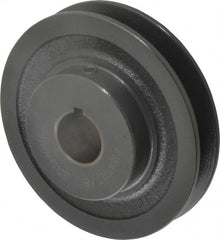 Browning - 7/8" Bore, 1-5/32 Long, 3.95" Outside Diam, Finished Bore Single Groove V Belt Sheave - 3/4" Wide, 3.36" Pitch Diam of 3L Belt, 3.7" Pitch Diam of 4L Belt - Exact Tooling
