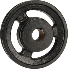 Browning - 7/8" Bore, 1-5/32 Long, 4-3/4" Outside Diam, Finished Bore Single Groove V Belt Sheave - 3/4" Wide, 4.16" Pitch Diam of 3L Belt, 4-1/2" Pitch Diam of 4L Belt - Exact Tooling