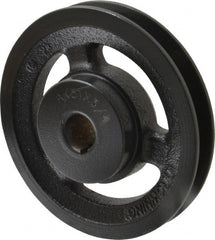 Browning - 3/4" Bore, 1-5/32 Long, 4.95" Outside Diam, Finished Bore Single Groove V Belt Sheave - 3/4" Wide, 4.36" Pitch Diam of 3L Belt, 4.7" Pitch Diam of 4L Belt - Exact Tooling
