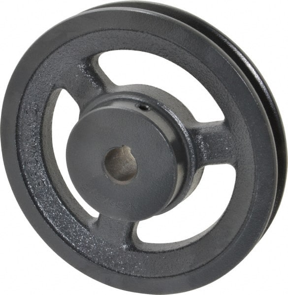 Browning - 5/8" Bore, 1-5/32 Long, 5.45" Outside Diam, Finished Bore Single Groove V Belt Sheave - 3/4" Wide, 4.86" Pitch Diam of 3L Belt, 5.2" Pitch Diam of 4L Belt - Exact Tooling