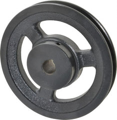 Browning - 5/8" Bore, 1-5/32 Long, 5.45" Outside Diam, Finished Bore Single Groove V Belt Sheave - 3/4" Wide, 4.86" Pitch Diam of 3L Belt, 5.2" Pitch Diam of 4L Belt - Exact Tooling