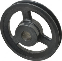 Browning - 7/8" Bore, 1-5/32 Long, 5.45" Outside Diam, Finished Bore Single Groove V Belt Sheave - 3/4" Wide, 4.86" Pitch Diam of 3L Belt, 5.2" Pitch Diam of 4L Belt - Exact Tooling