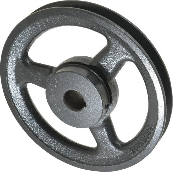 Browning - 3/4" Bore, 1-5/32 Long, 6-1/4" Outside Diam, Finished Bore Single Groove V Belt Sheave - 3/4" Wide, 5.66" Pitch Diam of 3L Belt, 6" Pitch Diam of 4L Belt - Exact Tooling