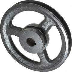 Browning - 3/4" Bore, 1-5/32 Long, 6-1/4" Outside Diam, Finished Bore Single Groove V Belt Sheave - 3/4" Wide, 5.66" Pitch Diam of 3L Belt, 6" Pitch Diam of 4L Belt - Exact Tooling