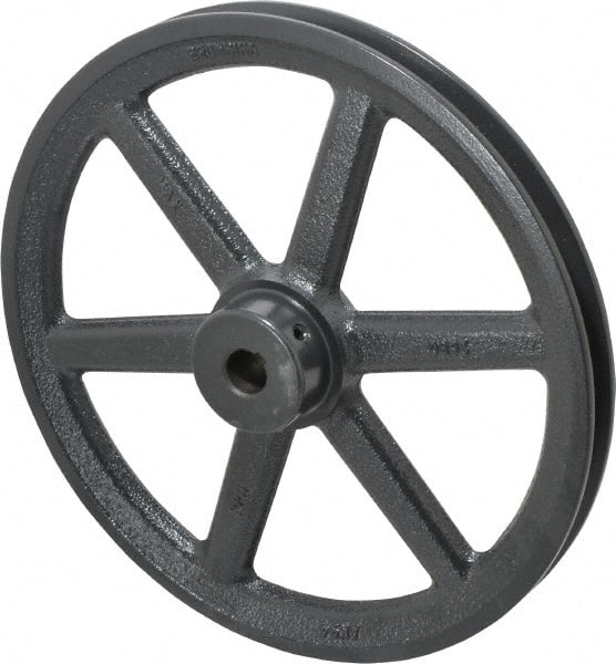 Browning - 5/8" Bore, 1-15/32 Long, 9-1/4" Outside Diam, Finished Bore Single Groove V Belt Sheave - 3/4" Wide, 8.66" Pitch Diam of 3L Belt, 9" Pitch Diam of 4L Belt - Exact Tooling