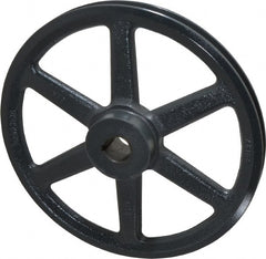 Browning - 1" Bore, 1-15/32 Long, 10-1/4" Outside Diam, Finished Bore Single Groove V Belt Sheave - 3/4" Wide, 9.66" Pitch Diam of 3L Belt, 10" Pitch Diam of 4L Belt - Exact Tooling