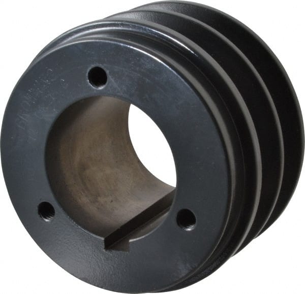 Browning - 2 Groove, 1/2 to 1-3/4 Bore Diam, 3-3/4" Outside Diam, QD Bushed V Belt Sheave - 3.0 A Diam Belt Pitch - Exact Tooling