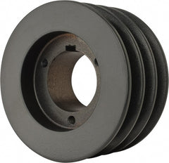 Browning - 3 Groove, 1/2 to 1-3/4 Bore Diam, 4.95" Outside Diam, QD Bushed V Belt Sheave - 4.2 A Diam Belt Pitch - Exact Tooling