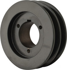 Browning - 2 Groove, 1/2 to 1-3/4 Bore Diam, 5.15" Outside Diam, QD Bushed V Belt Sheave - 4.4 A Diam Belt Pitch - Exact Tooling