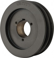 Browning - 2 Groove, 1/2 to 1-3/4 Bore Diam, 6.35" Outside Diam, QD Bushed V Belt Sheave - 5.6 A Diam Belt Pitch - Exact Tooling