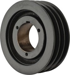 Browning - 3 Groove, 3/4 to 2-11/16 Bore Diam, 7.35" Outside Diam, QD Bushed V Belt Sheave - 6.6 A Diam Belt Pitch - Exact Tooling