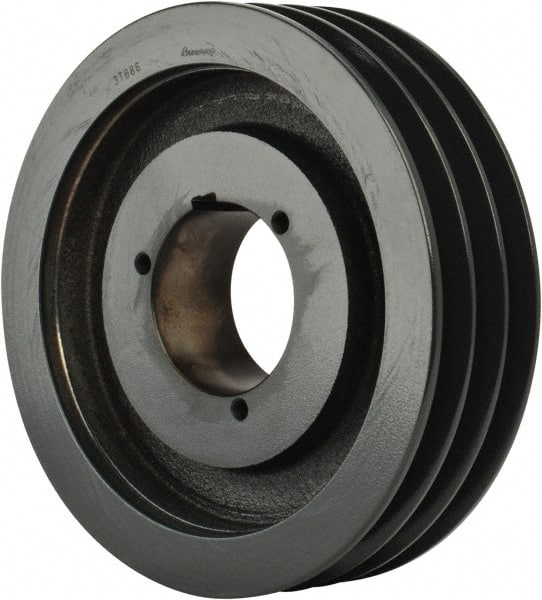 Browning - 3 Groove, 3/4 to 2-11/16 Bore Diam, 8.95" Outside Diam, QD Bushed V Belt Sheave - 8.2 A Diam Belt Pitch - Exact Tooling