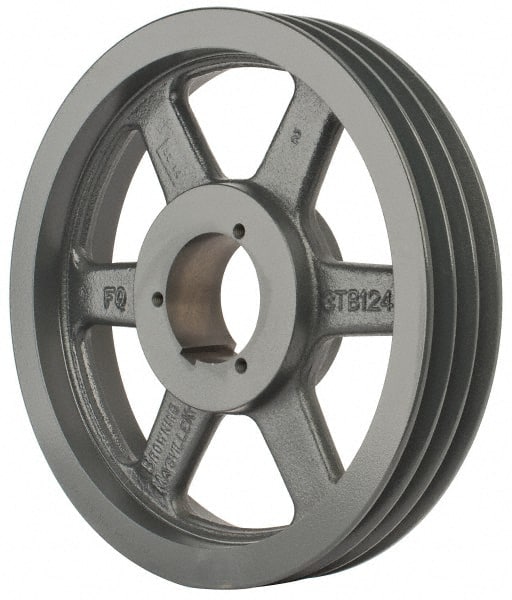 Browning - 3 Groove, 3/4 to 2-11/16 Bore Diam, 12-3/4" Outside Diam, QD Bushed V Belt Sheave - 12.0 A Diam Belt Pitch - Exact Tooling