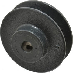 Browning - 1/2" Bore, 1-1/16 Long, 3.15" Outside Diam, Finished Bore Single Groove V Belt Sheave - 13/16" Wide, 2.8 Belt Pitch B, 2.4" Pitch Diam of 4L Belt - Exact Tooling
