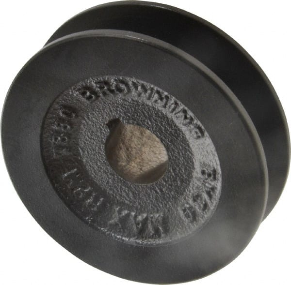 Browning - 3/4" Bore, 1-1/16 Long, 3.15" Outside Diam, Finished Bore Single Groove V Belt Sheave - 13/16" Wide, 2.8 Belt Pitch B, 2.4" Pitch Diam of 4L Belt - Exact Tooling