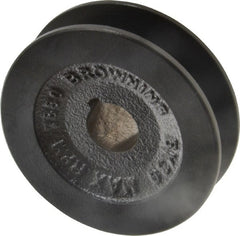 Browning - 3/4" Bore, 1-1/16 Long, 3.15" Outside Diam, Finished Bore Single Groove V Belt Sheave - 13/16" Wide, 2.8 Belt Pitch B, 2.4" Pitch Diam of 4L Belt - Exact Tooling