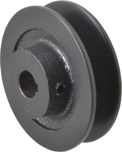 Browning - 5/8" Bore, 1-1/16 Long, 3.2" Outside Diam, Finished Bore Single Groove V Belt Sheave - 13/16" Wide, 3 Belt Pitch B, 2.6" Pitch Diam of 4L Belt - Exact Tooling