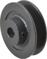 Browning - 5/8" Bore, 1-1/16 Long, 3.2" Outside Diam, Finished Bore Single Groove V Belt Sheave - 13/16" Wide, 3 Belt Pitch B, 2.6" Pitch Diam of 4L Belt - Exact Tooling