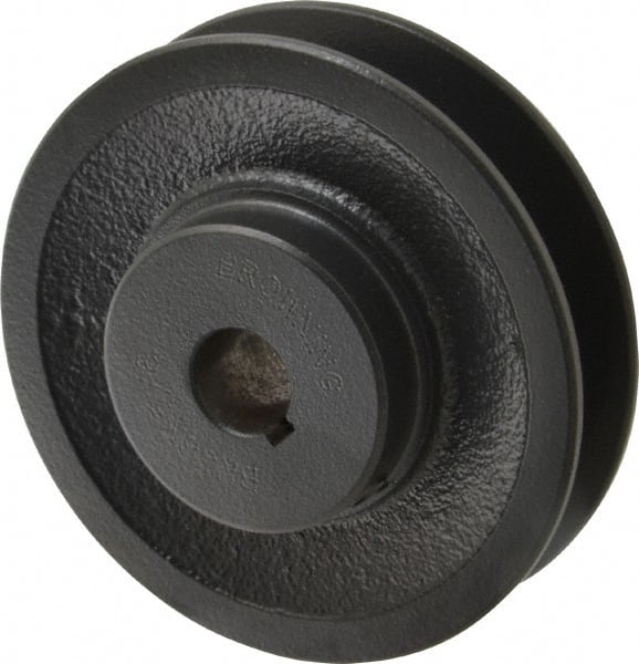 Browning - 5/8" Bore, 1-5/32 Long, 3-3/4" Outside Diam, Finished Bore Single Groove V Belt Sheave - 7/8" Wide, 3.4 Belt Pitch B, 3" Pitch Diam of 4L Belt - Exact Tooling