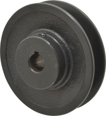 Browning - 5/8" Bore, 1-5/32 Long, 3.95" Outside Diam, Finished Bore Single Groove V Belt Sheave - 7/8" Wide, 3.6 Belt Pitch B, 3.2" Pitch Diam of 4L Belt - Exact Tooling