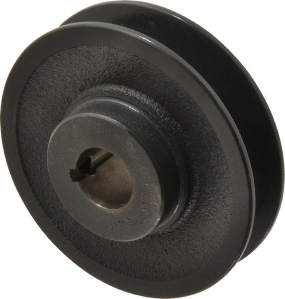 Browning - 7/8" Bore, 1-5/32 Long, 3.95" Outside Diam, Finished Bore Single Groove V Belt Sheave - 7/8" Wide, 3.6 Belt Pitch B, 3.2" Pitch Diam of 4L Belt - Exact Tooling