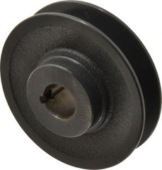 Browning - 7/8" Bore, 1-5/32 Long, 3.95" Outside Diam, Finished Bore Single Groove V Belt Sheave - 7/8" Wide, 3.6 Belt Pitch B, 3.2" Pitch Diam of 4L Belt - Exact Tooling