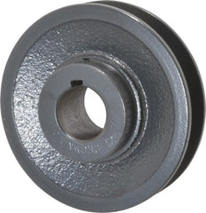Browning - 1" Bore, 1-5/32 Long, 4" Outside Diam, Finished Bore Single Groove V Belt Sheave - 7/8" Wide, 3.6 Belt Pitch B, 3.2" Pitch Diam of 4L Belt - Exact Tooling