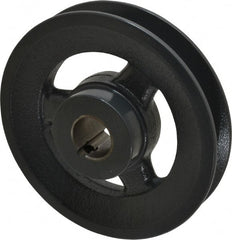 Browning - 7/8" Bore, 1-5/32 Long, 4.95" Outside Diam, Finished Bore Single Groove V Belt Sheave - 7/8" Wide, 4.6 Belt Pitch B, 4.2" Pitch Diam of 4L Belt - Exact Tooling