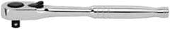 Stanley - 1/4" Drive Pear Head Ratchet - Chrome Finish, 8" OAL - Exact Tooling