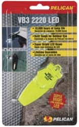 Pelican Products, Inc. - White LED Bulb, 6 Lumens, Hands-free Flashlight - Yellow Plastic Body, 2 Button/Coin Cell Lithium Batteries Included - Exact Tooling