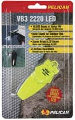 Pelican Products, Inc. - White LED Bulb, 6 Lumens, Hands-free Flashlight - Yellow Plastic Body, 2 Button/Coin Cell Lithium Batteries Included - Exact Tooling