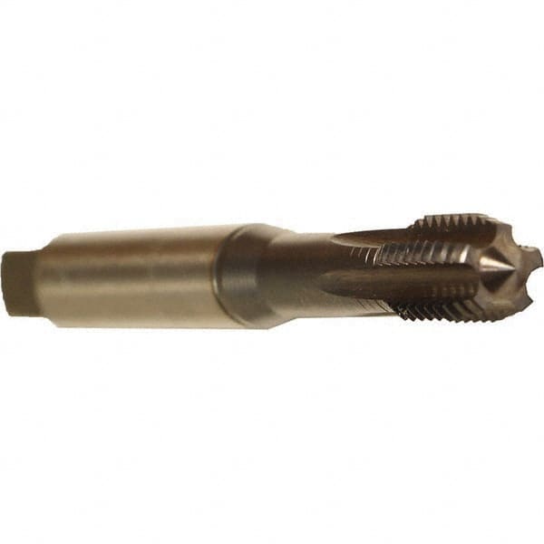 Emuge - 3/8-24 UNF 2BX 5 Flute TiCN Finish Powdered Metal Straight Flute Machine Tap - Modified Bottoming, Right Hand Thread, 3.937" OAL, 0.709" Thread Length, Oversize - Exact Tooling