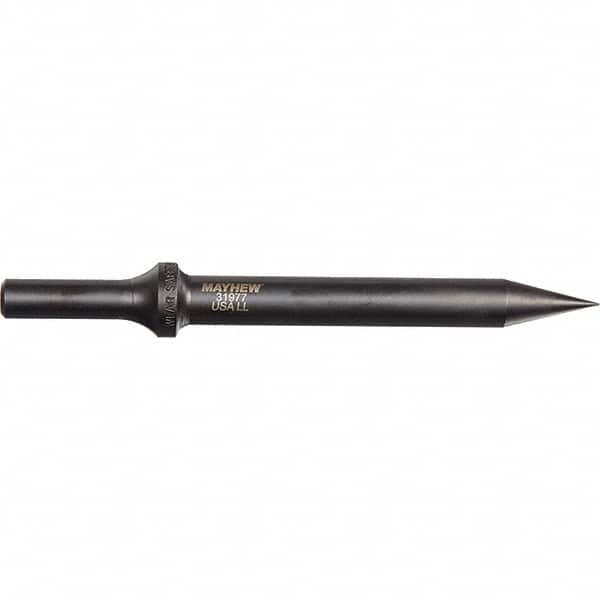 Mayhew - 6" OAL, Tapered Punch Chisel - Round Drive, Round Shank, Steel - Exact Tooling