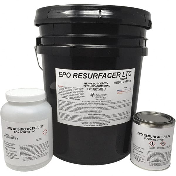 Made in USA - 50 Lb Concrete Repair/Resurfacing - Medium Gray, 25 Sq Ft Coverage, Epoxy Resin - Exact Tooling