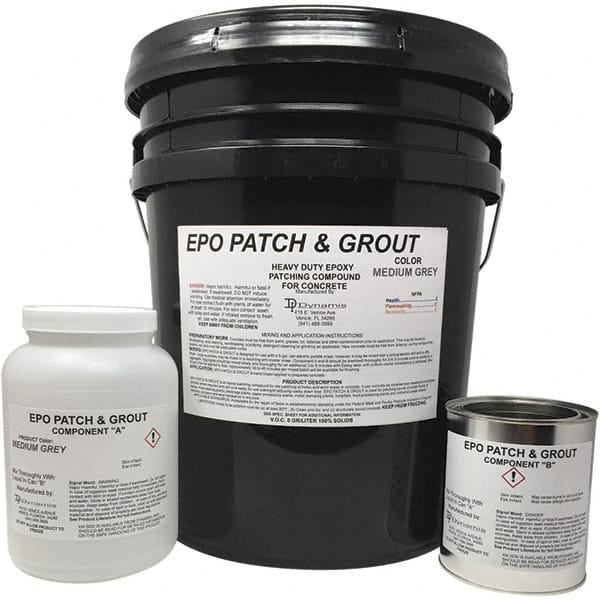 Made in USA - 5 Gal Concrete Repair/Resurfacing - Medium Gray, 25 Sq Ft Coverage, Epoxy Resin - Exact Tooling