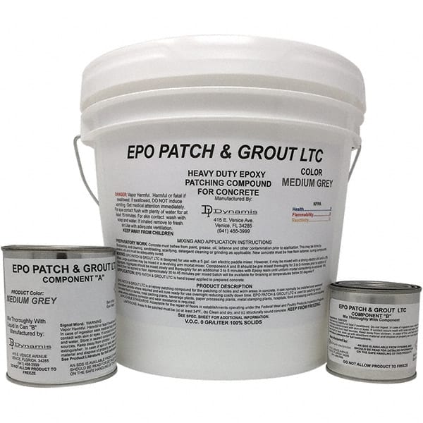 Made in USA - 2 Gal Concrete Repair/Resurfacing - Medium Gray, 25 Sq Ft Coverage, Epoxy Resin - Exact Tooling