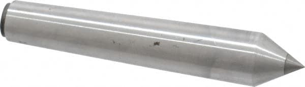 Made in USA - Carbide-Tipped Alloy Steel Standard Point Solid Dead Center - Jarno 5 Taper, 3-5/8" OAL - Exact Tooling