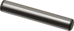 Made in USA - 3/8" Diam x 2-1/4" Pin Length Grade 8 Alloy Steel Standard Dowel Pin - Bright Finish, C 47-58 & C 60 (Surface) Hardness, 16,550 Lb (Single Shear), 33,100 Lb (Double Shear) Breaking Strength, 1 Beveled & 1 Rounded End - Exact Tooling