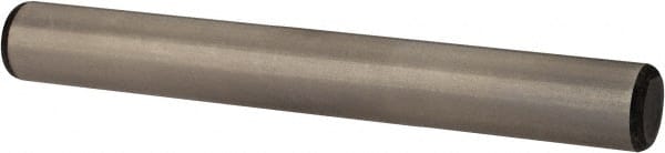 Made in USA - 3/8" Diam x 3" Pin Length Grade 8 Alloy Steel Standard Dowel Pin - Bright Finish, C 47-58 & C 60 (Surface) Hardness, 16,550 Lb (Single Shear), 33,100 Lb (Double Shear) Breaking Strength, 1 Beveled & 1 Rounded End - Exact Tooling