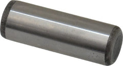 Made in USA - 7/16" Diam x 1-1/4" Pin Length Grade 8 Alloy Steel Standard Dowel Pin - Bright Finish, C 47-58 & C 60 (Surface) Hardness, 22,550 Lb (Single Shear), 45,100 Lb (Double Shear) Breaking Strength, 1 Beveled & 1 Rounded End - Exact Tooling