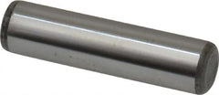 Made in USA - 7/16" Diam x 1-3/4" Pin Length Grade 8 Alloy Steel Standard Dowel Pin - Bright Finish, C 47-58 & C 60 (Surface) Hardness, 22,550 Lb (Single Shear), 45,100 Lb (Double Shear) Breaking Strength, 1 Beveled & 1 Rounded End - Exact Tooling