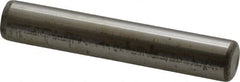Made in USA - 7/16" Diam x 2-1/2" Pin Length Grade 8 Alloy Steel Standard Dowel Pin - Bright Finish, C 47-58 & C 60 (Surface) Hardness, 22,550 Lb (Single Shear), 45,100 Lb (Double Shear) Breaking Strength, 1 Beveled & 1 Rounded End - Exact Tooling