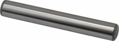 Made in USA - 7/16" Diam x 3" Pin Length Grade 8 Alloy Steel Standard Dowel Pin - Bright Finish, C 47-58 & C 60 (Surface) Hardness, 22,550 Lb (Single Shear), 45,100 Lb (Double Shear) Breaking Strength, 1 Beveled & 1 Rounded End - Exact Tooling