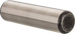 Made in USA - 3/4" Diam x 3" Pin Length Grade 8 Alloy Steel Standard Dowel Pin - Bright Finish, C 47-58 & C 60 (Surface) Hardness, 132,400 Lb (Double Shear), 66,200 Lb (Single Shear) Breaking Strength, 1 Beveled & 1 Rounded End - Exact Tooling