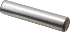 Made in USA - 3/4" Diam x 3-1/2" Pin Length Grade 8 Alloy Steel Standard Dowel Pin - Bright Finish, C 47-58 & C 60 (Surface) Hardness, 132,400 Lb (Double Shear), 66,200 Lb (Single Shear) Breaking Strength, 1 Beveled & 1 Rounded End - Exact Tooling