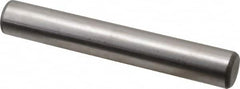 Made in USA - 3/4" Diam x 5" Pin Length Grade 8 Alloy Steel Standard Dowel Pin - Bright Finish, C 47-58 & C 60 (Surface) Hardness, 132,400 Lb (Double Shear), 66,200 Lb (Single Shear) Breaking Strength, 1 Beveled & 1 Rounded End - Exact Tooling